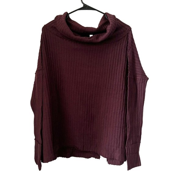 Free People NWT Juicy Long Sleeve Cowl Neck Thermal Shirt M Color: Date Night - Picture 3 of 11